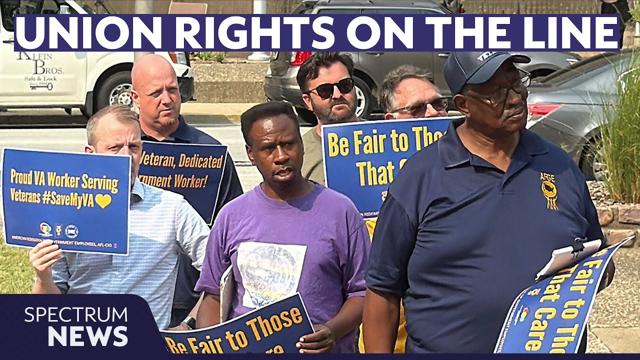 Louisville union workers protest Trump's executive order on collective bargaining