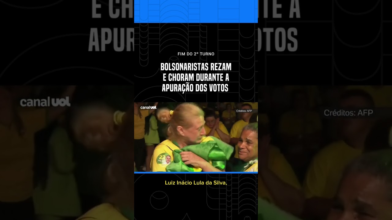 Bolsonaristas demonstraram tristeza e decep&ccedil;&atilde;o com o resultado das elei&ccedil;&otilde;es #shorts
