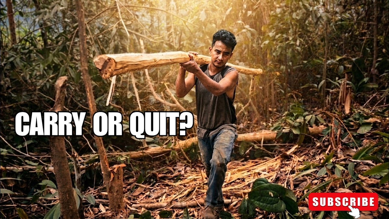 Carry or Quit? 😳 Real Village Life Timber Work 🌿