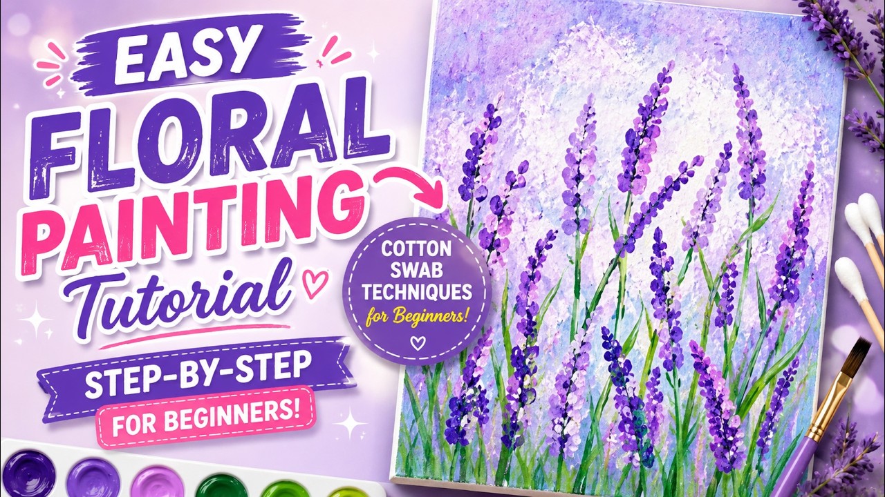 Easy Floral Painting Tutorial: Cotton Swab Techniques for Beginners