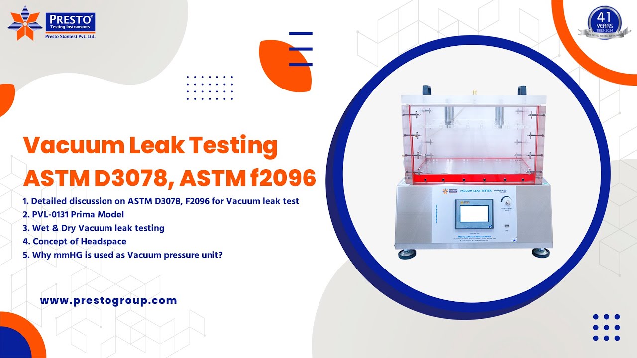 Vacuum Leak Test Method || Vacuum Leak Testing ASTM D3078, ASTM f2096 in Hindi
