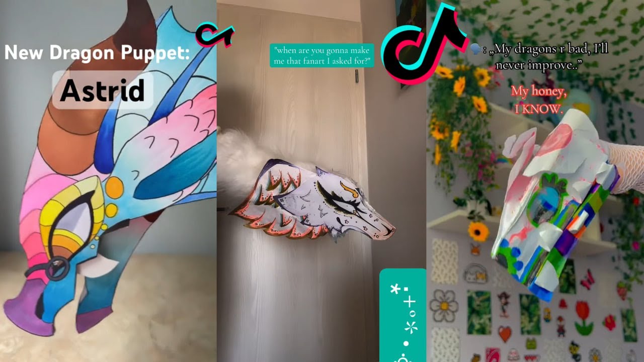 Dragon Puppet Crafts - Paper Dragon TikTok Compilation #519