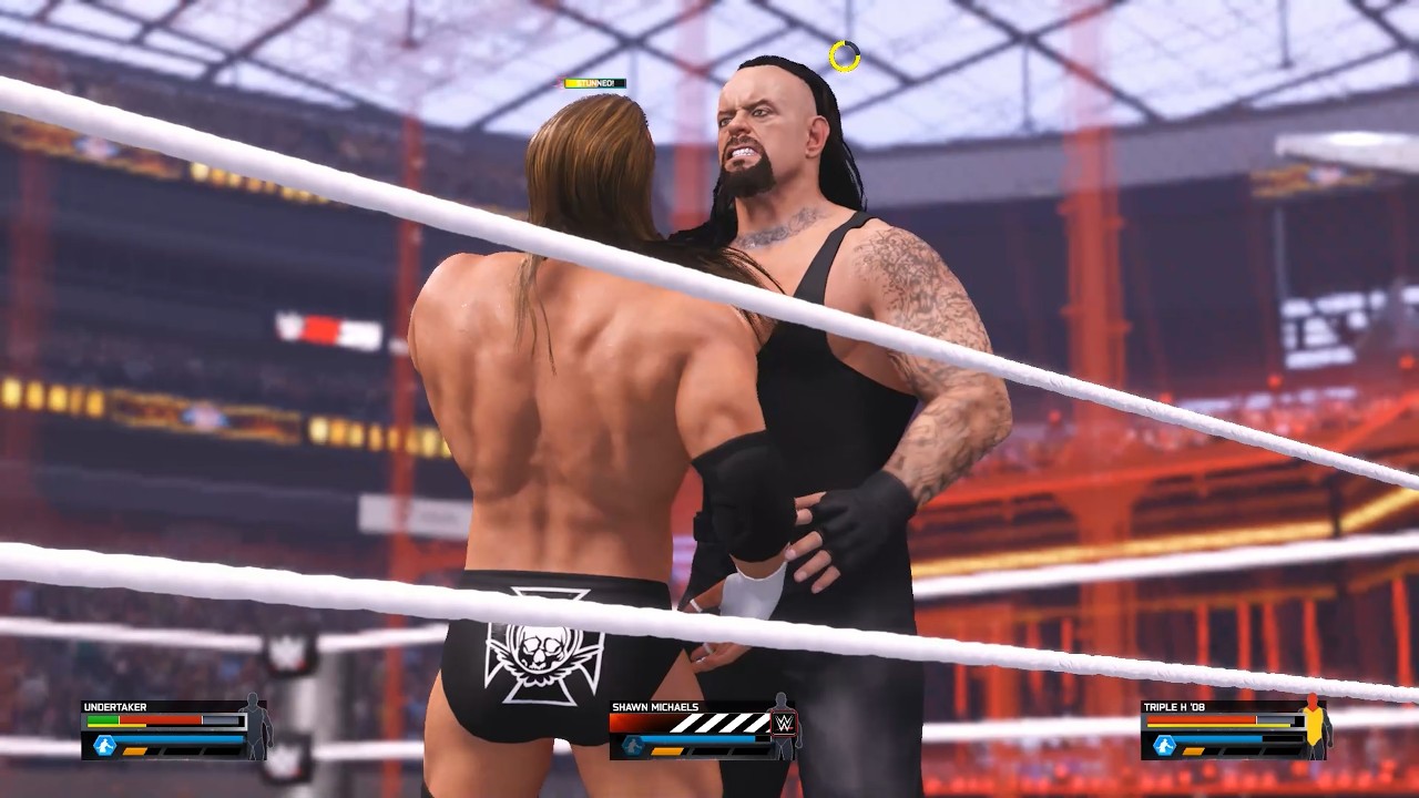 The Undertaker Vs HHH - Hell In a Cell - Special Guest Referee HBK - WWE 2K25 Legendary Gameplay