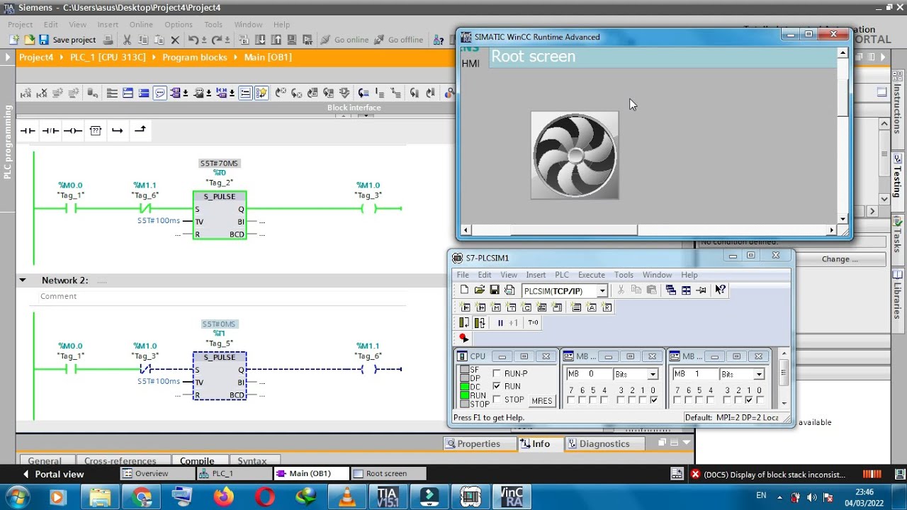 ventilator Animation on HMI Siemens TIA Portal