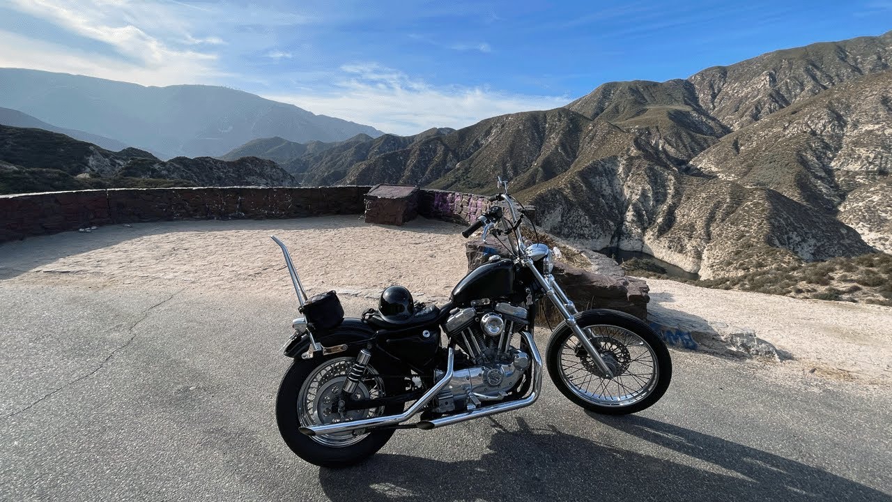 Cruising to Los Angeles National Forest on a Harley Davidson Sportster XLH