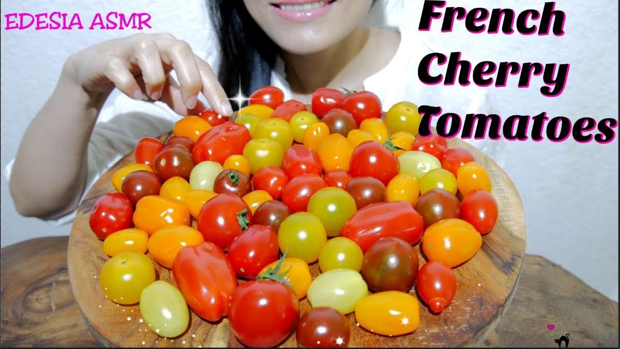 ASMR 咀嚼音🍅French Cherry Tomatoes フランス産チェリートマト 法國小蕃茄 프랑스 체리토마토 Tomates Cerises *EATING SOUND*