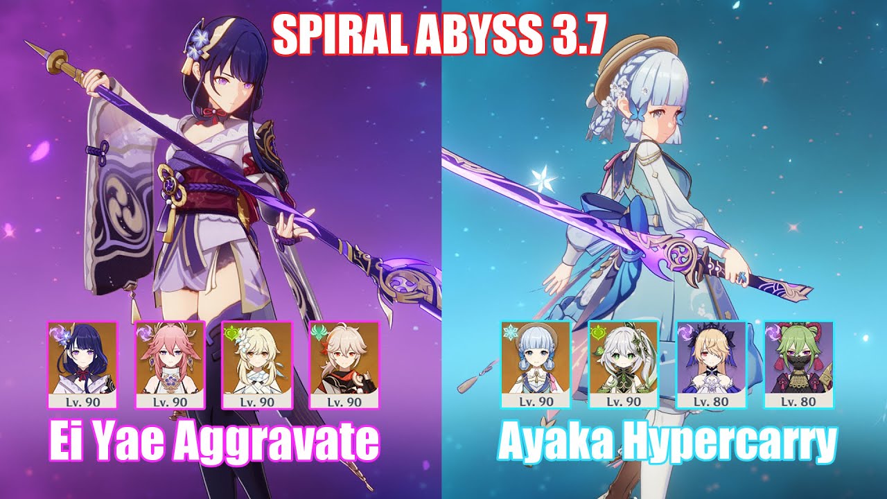 C0 Raiden Yae Aggravate & C0 Ayaka Hypercarry | Spiral Abyss 3.7 | Genshin Impact