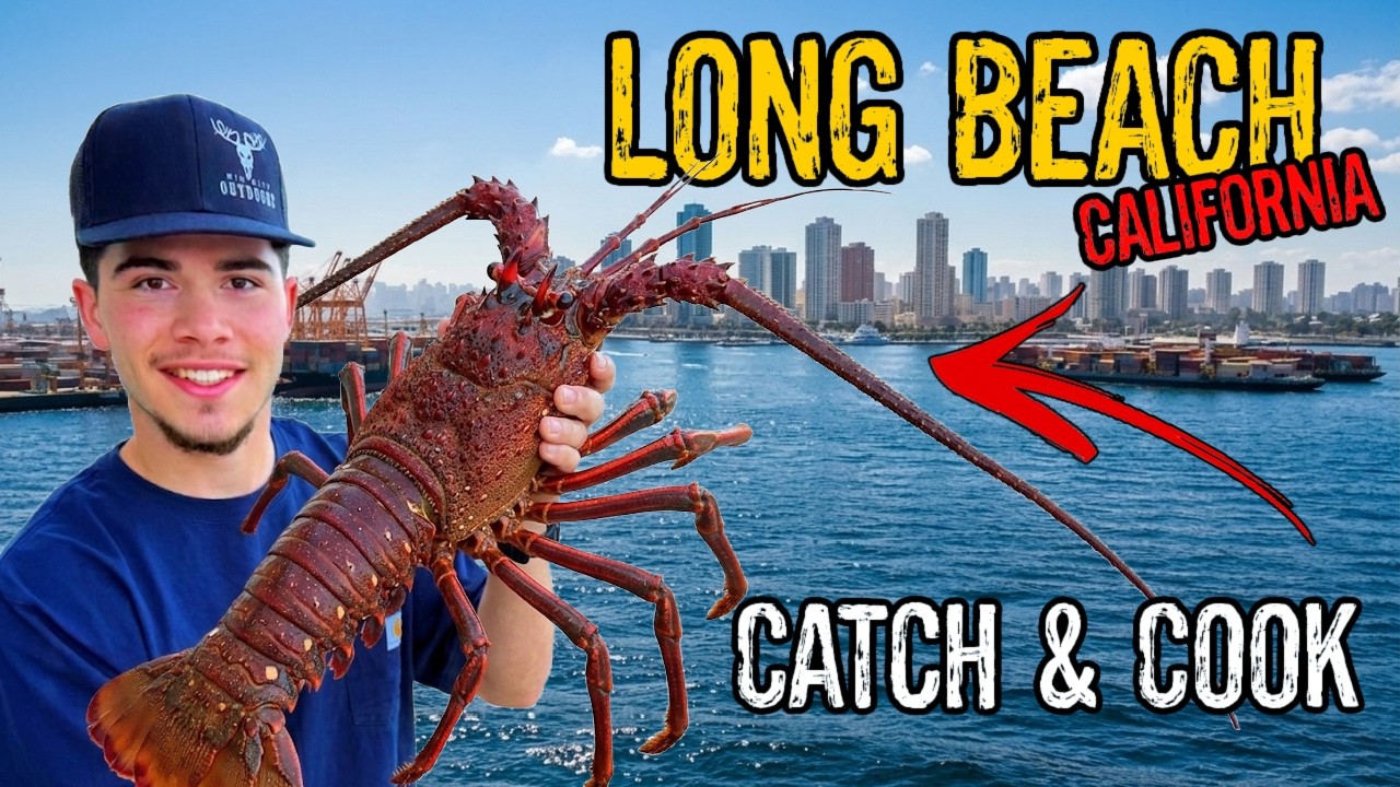 I went Lobster Fishing in Long Beach - Huge Catch and Cook!