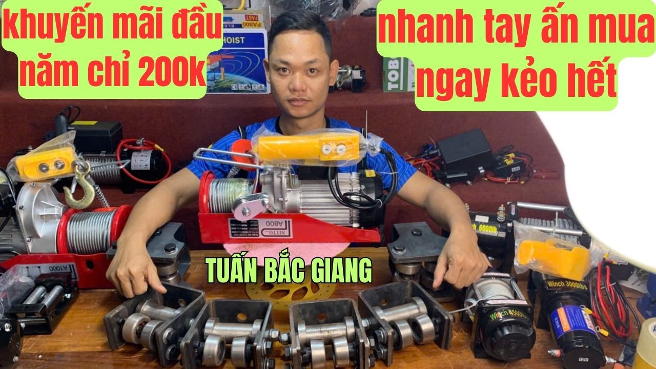 Giảm Giá Tời Điện PA 800 Tốc Nhanh Nâng Hạ 200KG Hàng Công Ty