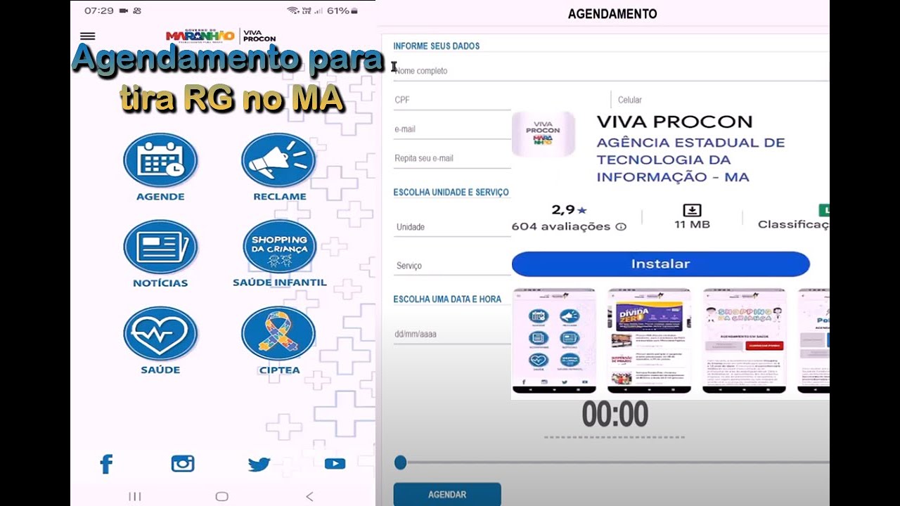 Agendamento para tira RG no MA