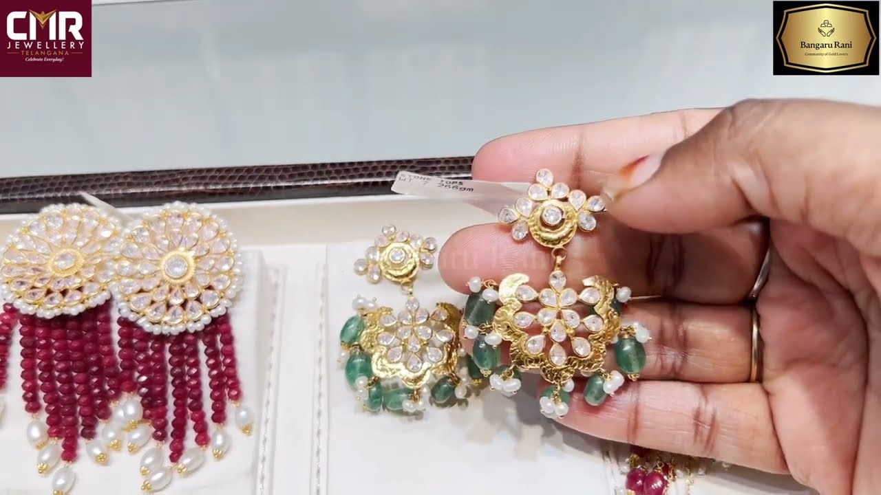 CMR Jewellers Exclusive Beads Earrings with weight & price|beads earrings for beads necklaces&harams