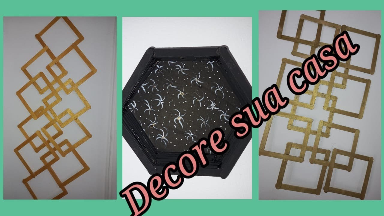 3 - IDEIAS DE DECORAÇÃO COM PALITOS DE PICOLÉ/ DIY- FAÇA  VOCÊ  MESMO. 💎💡DECOR HOME #DIY🏡 COMO FAZER