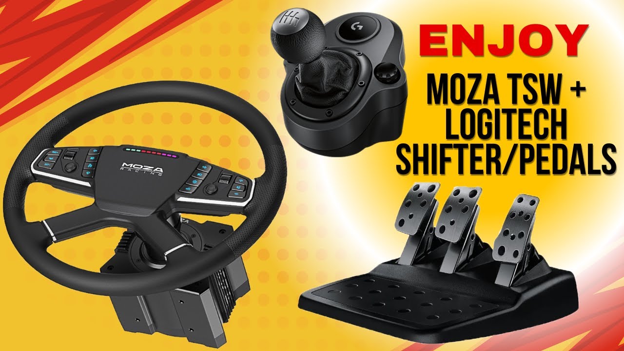 Use a MOZA TRUCK WHEEL with LOGITECH SHIFTER/PEDALS for Trucking/Bus Games