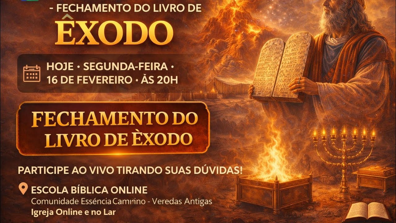 ÊXODO 28-40; ESCOLA BÍBLICA ONLINE; fechamento do livro de Êxodo 