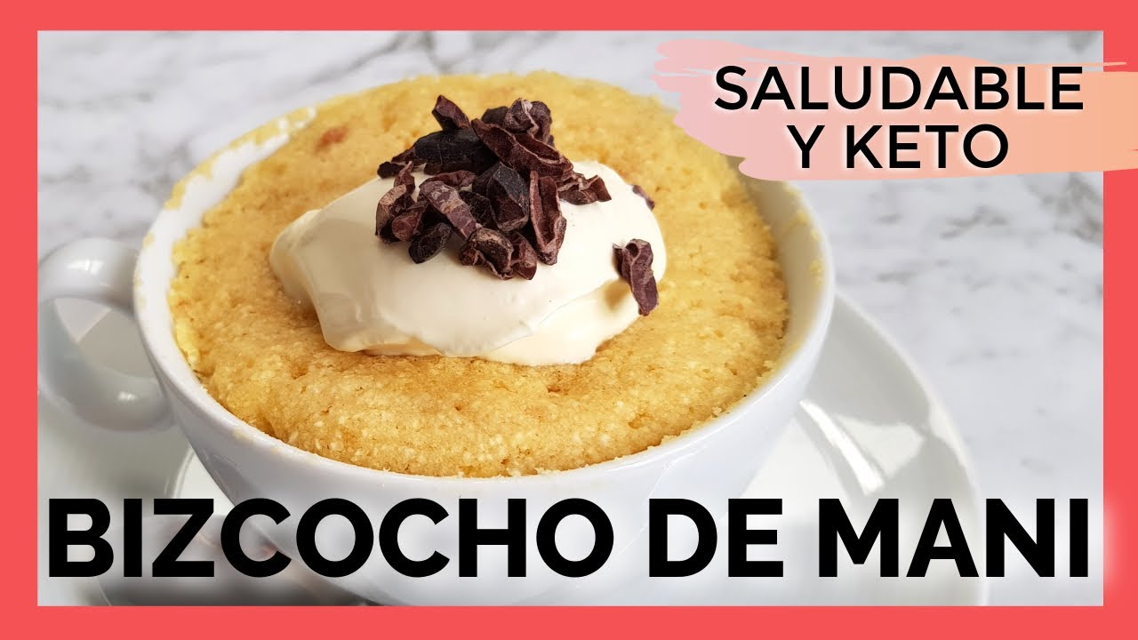 🍰 BIZCOCHO Esponjoso KETO [SIN HORNO] - Torta en TAZA Microondas - Harina de COCO y MANI🥜