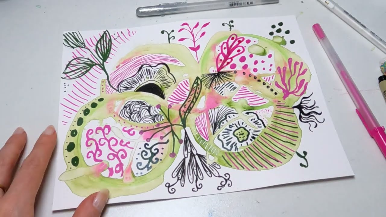 Art Therapy: Drawing Beautiful Flower Zentangles with Spirograph Touches!