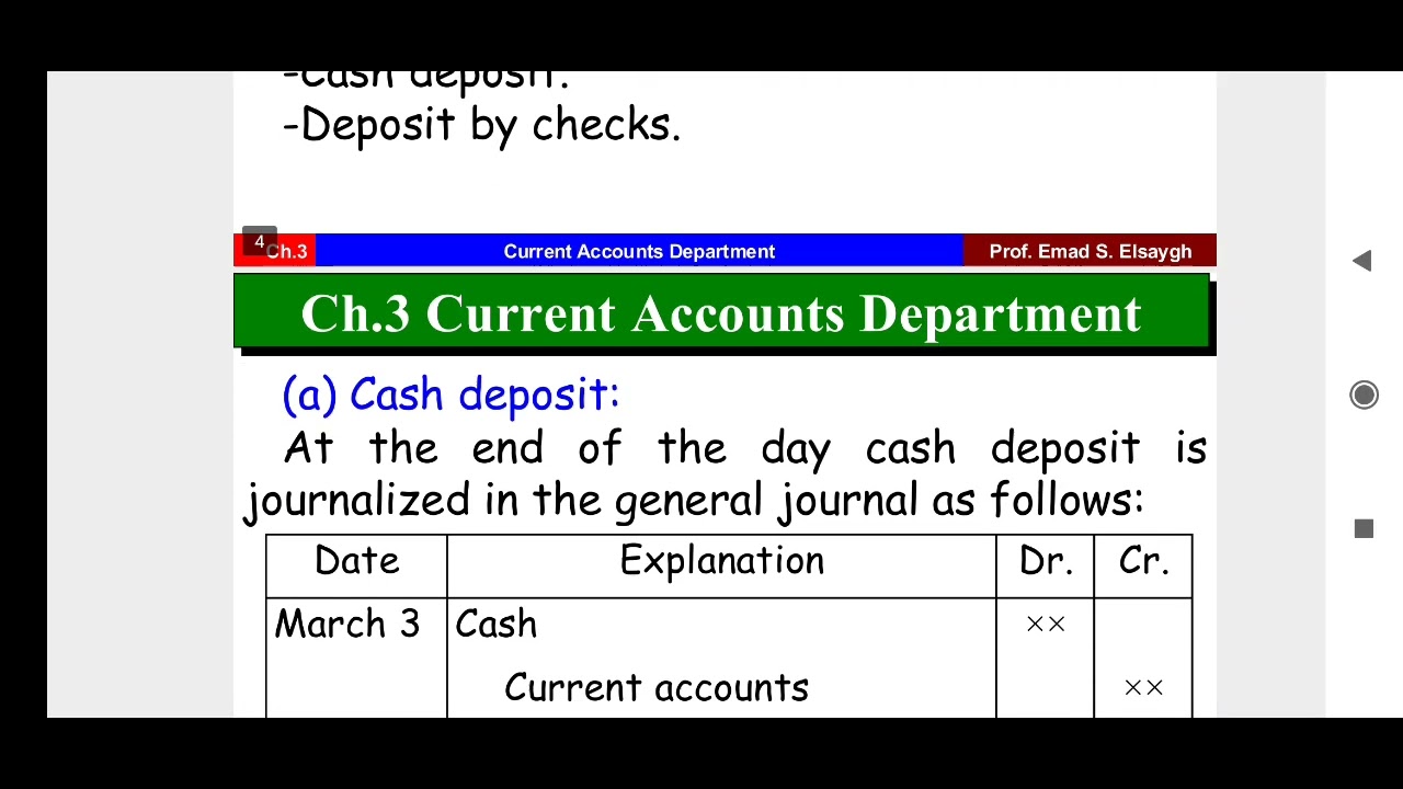 شرح current account department chapter 3 