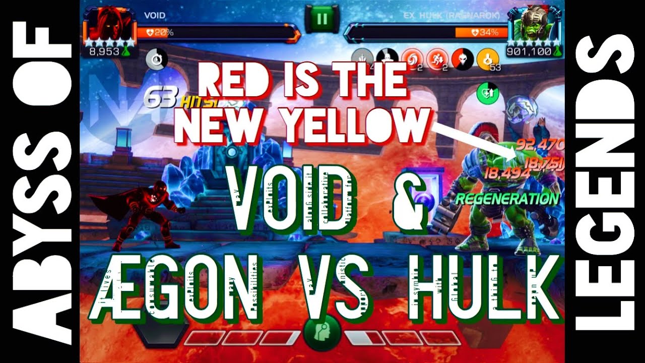 Abyss of Legends - Void and Aegon vs Hulk Ragnarok - Big Red Numbers!