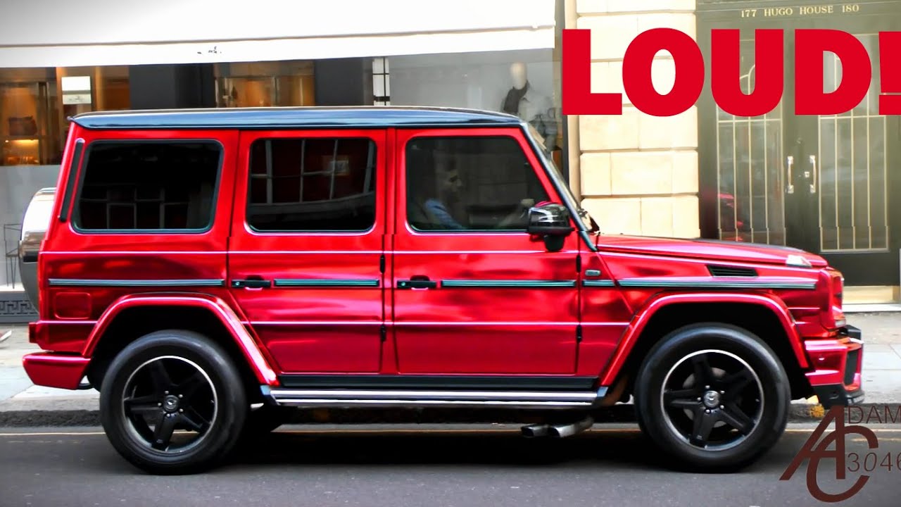 Chrome red Mercedes G55 AMG - LOUD sounds!