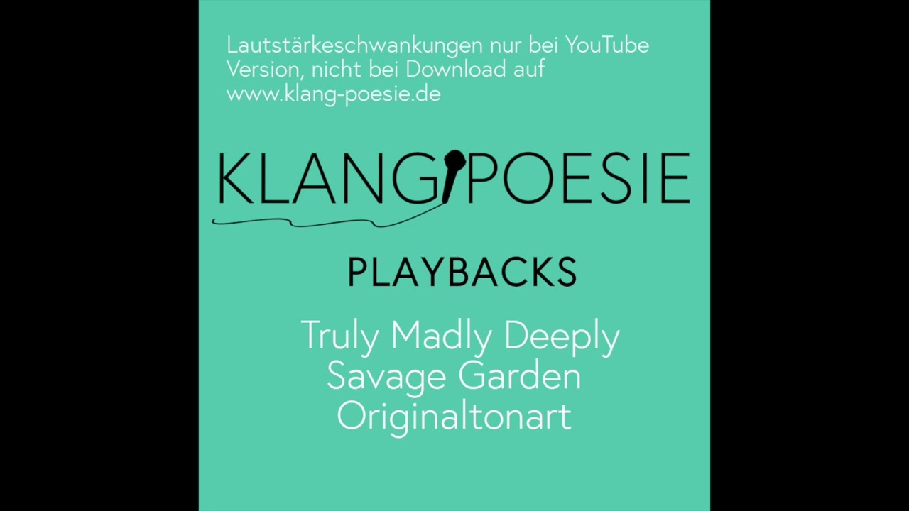 Truly Madly Deeply Savage Garden Piano Playback Karaoke Instrumental