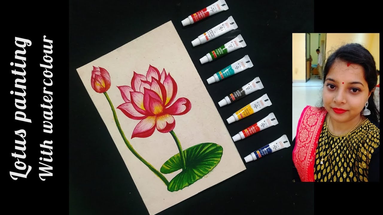 Easy lotus painting #watercolour #drawing  #viralvideo #shorts #rainbowanarcofcolour