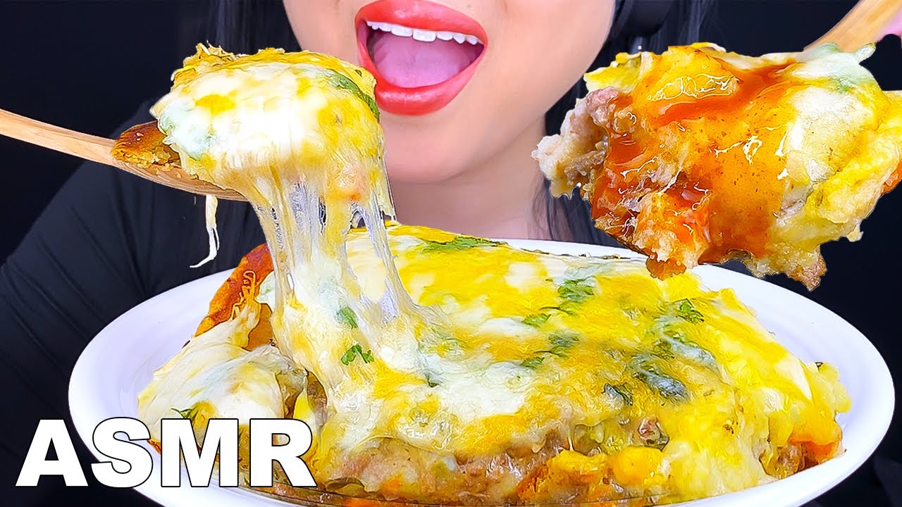 ASMR CHEESY SHEPHERDS PIE EATING SHOW (ASMR Phan) #asmr #mukbang #food