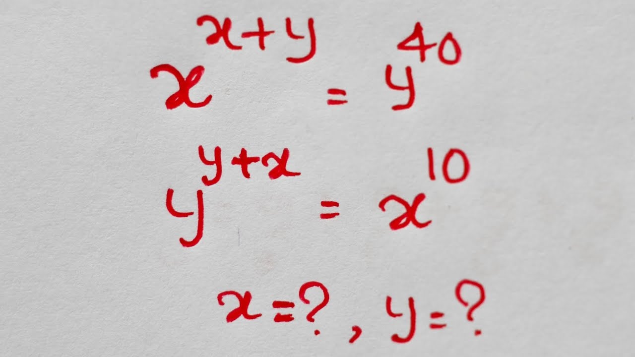 Solve This Mind-Blowing Exponential Equation? | Can You Find x and y?