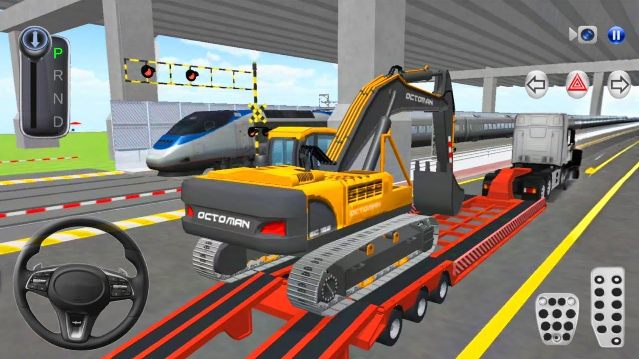 Heavy Excavator & Police Cars Transporting - 3D Driving Class 2026 - Car Game - 3D Driving Class