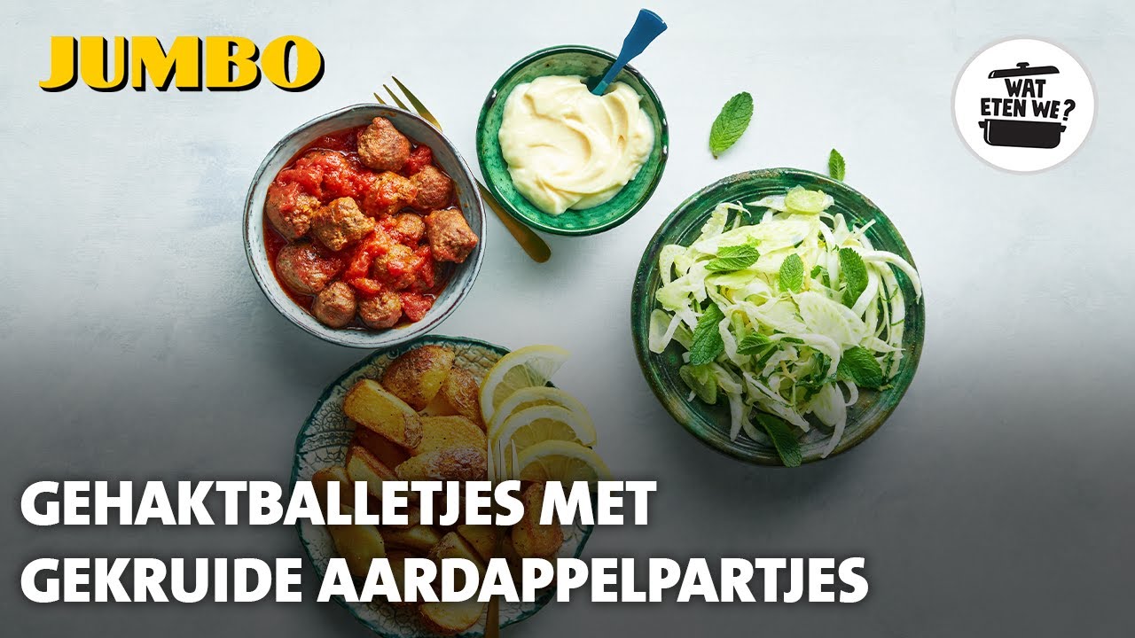 Wat eten we? Gehaktballetjes met gekruide aardappelpartjes