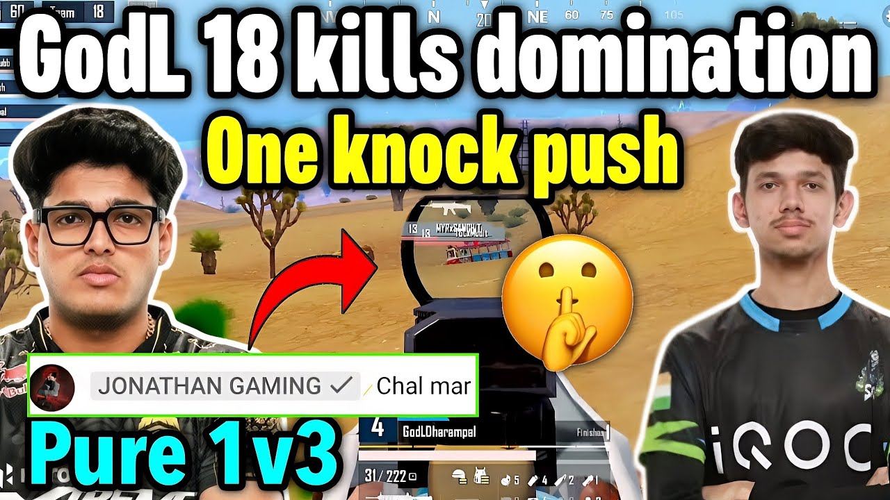 Godlike one knock push 18 kills domination 🥵 Jonathan Simp Admino on fire 🇮🇳