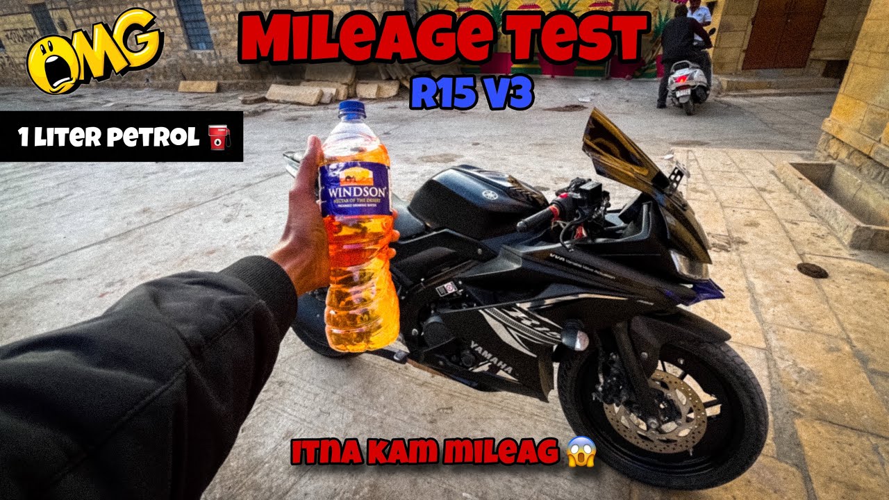 R15 V3 Mileage Test BS4 || 1 Liter Petrol Mai Kitna Chalti Hai R15 V3