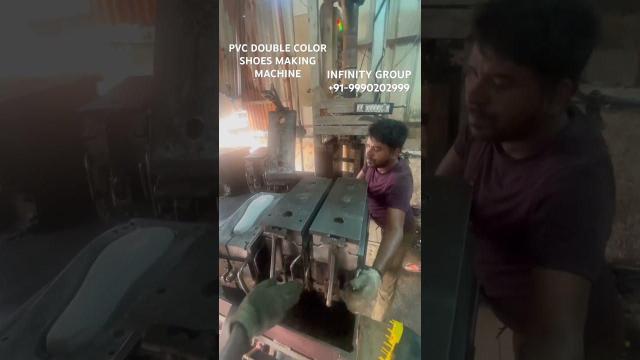 Double Color Shoes Sole Making Machine #pvc #shoes #business #manufacturing #footwear #doublecolor