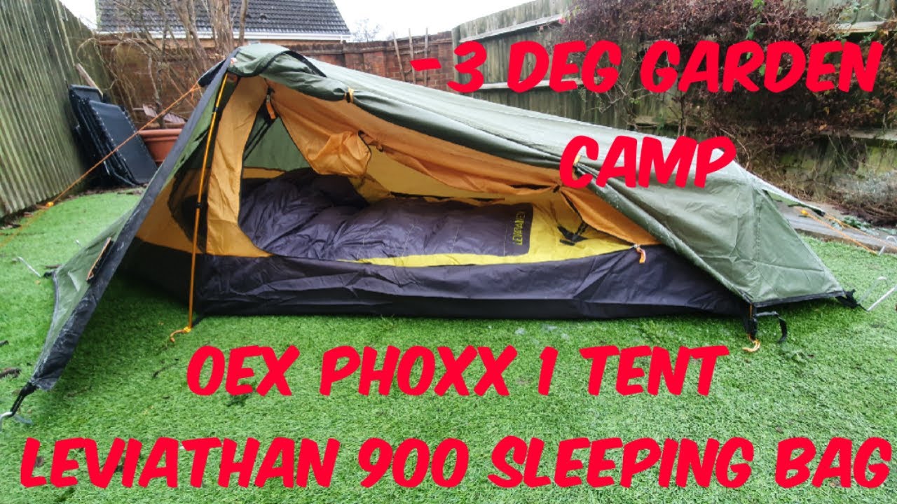 OEX Phoxx 1 Tent and Leviathan 900 Sleeping Bag review - sub zero garden camp