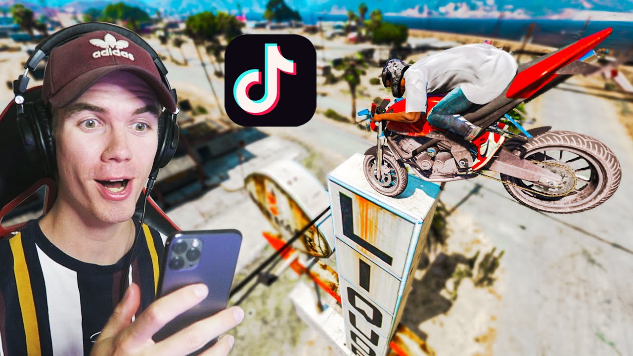 Recreating VIRAL GTA 5 STUNTS On Tik Tok! #10