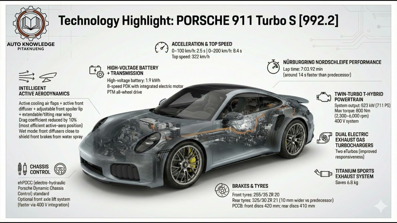 EP.99 TECH Highlight: PORSCHE 911 Turbo S [992.2] | รู้รอบรถ Auto Knowledge Podcast.