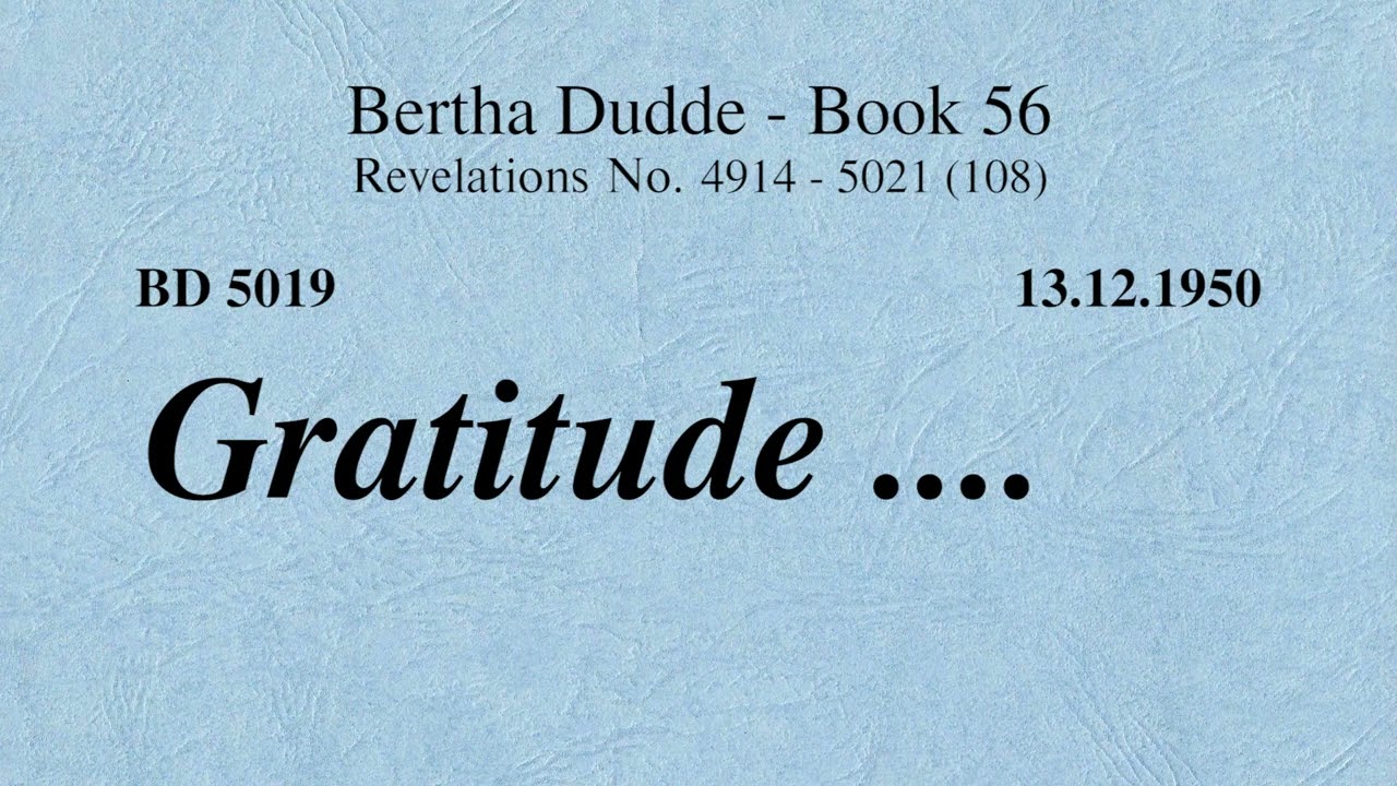 BD 5019 - GRATITUDE ....