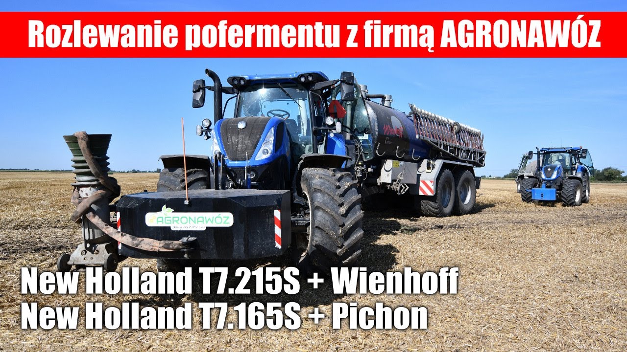 Розлив дигестата - NH T7.215S + Wienhoff, NH T7.165S + Pichon от Agronawóz