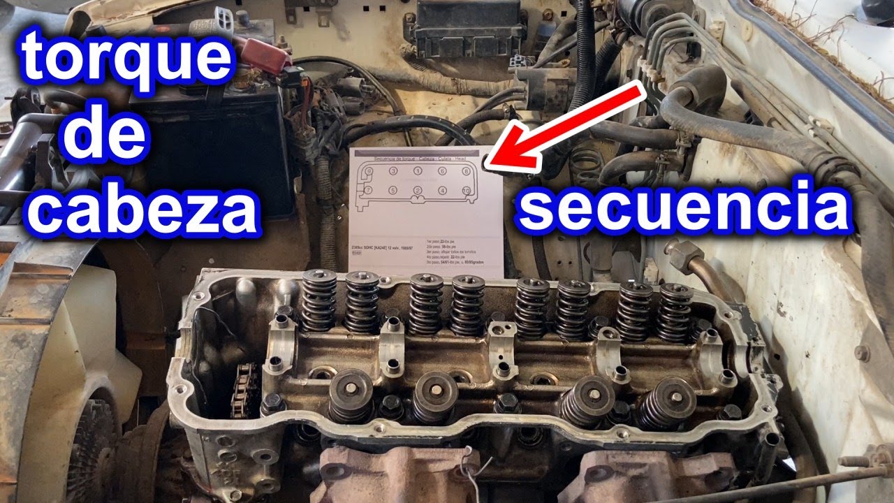 ¿Cómo dar el torque de cabeza a un motor?   2.4 de Nissan (KA24E)