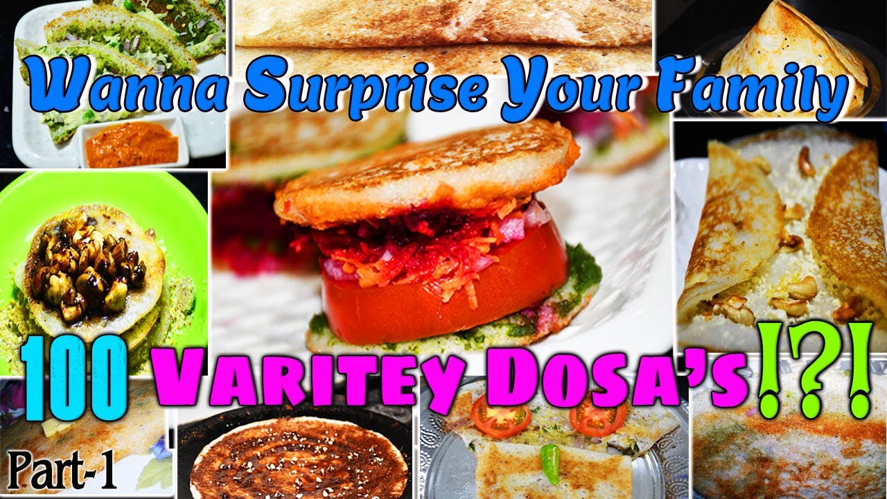 10 Dosa Varieties Out Of 100 Dosa's |Dosa Feast | Healthy, Tasty, Yummy Dosa's |Dosa Blast| Part-1