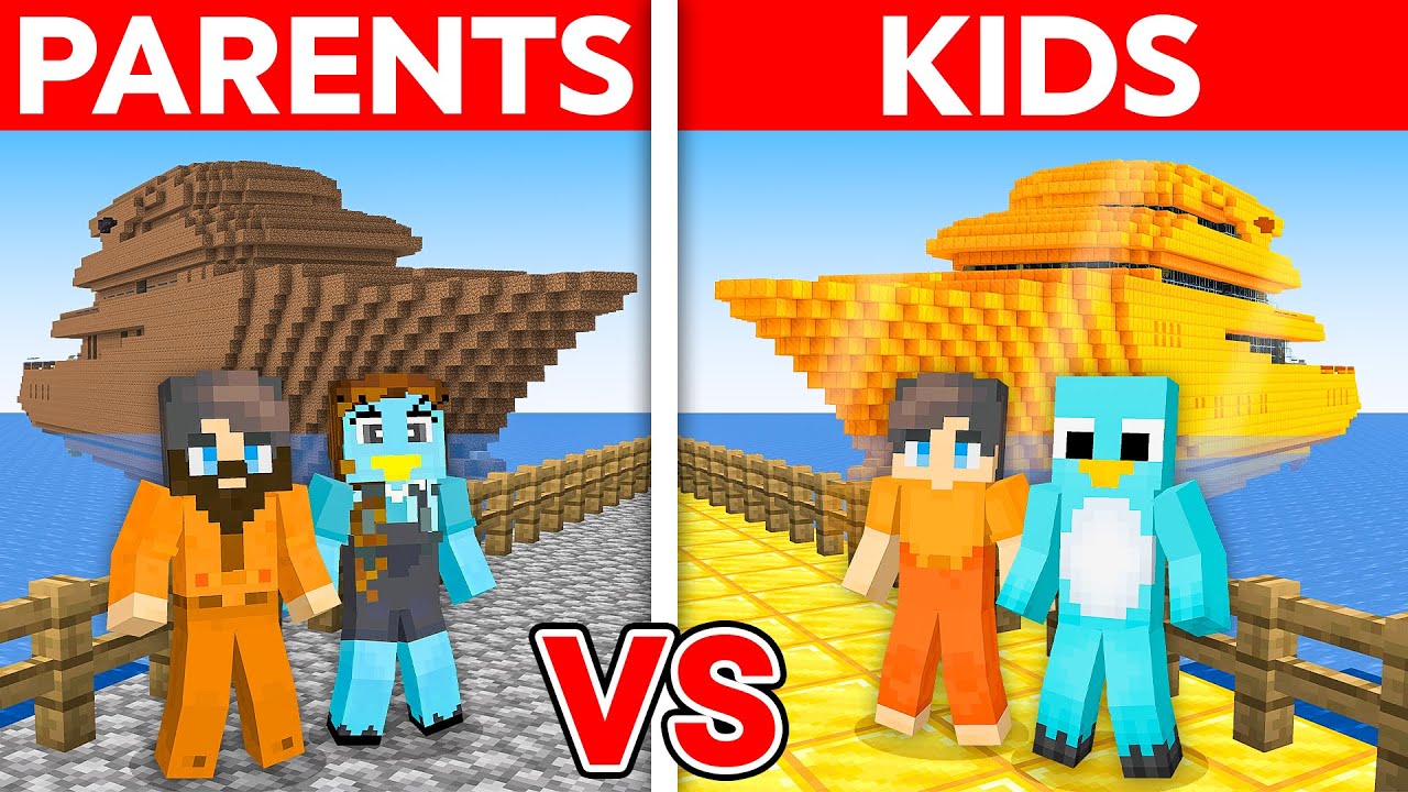 PARENTS vs KIDS: Cruise Battle in Minecraft