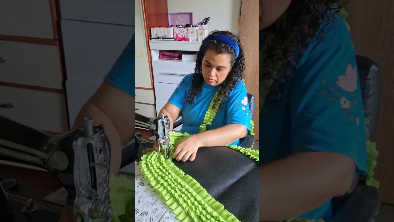 tapete de frufru com retalhos de malha