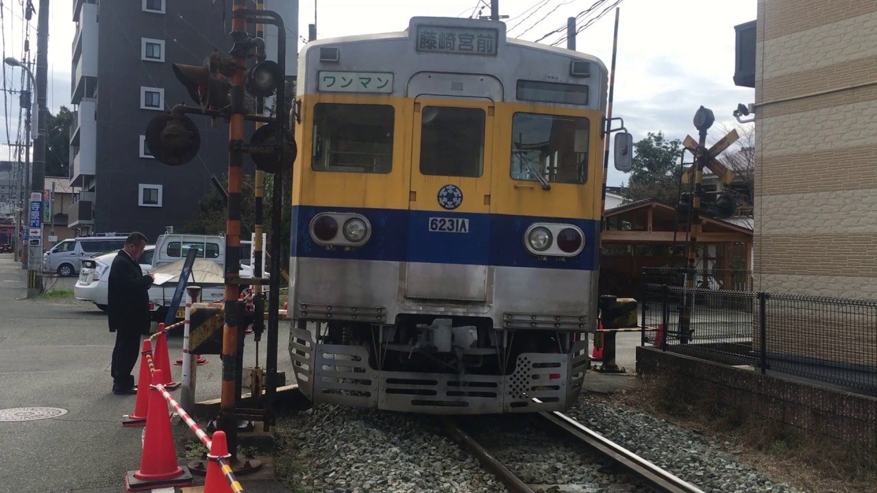 熊本電鉄　脱線事故現場　黒髪町駅～藤崎宮前駅　２０１９年１月９日