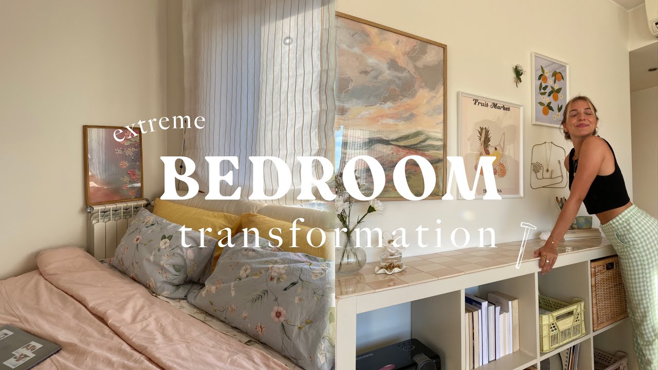 EXTREME BEDROOM TRANSFORMATION ☁️🍊🪴 pinteresty vibes 🌷| By Sofia Oliveira