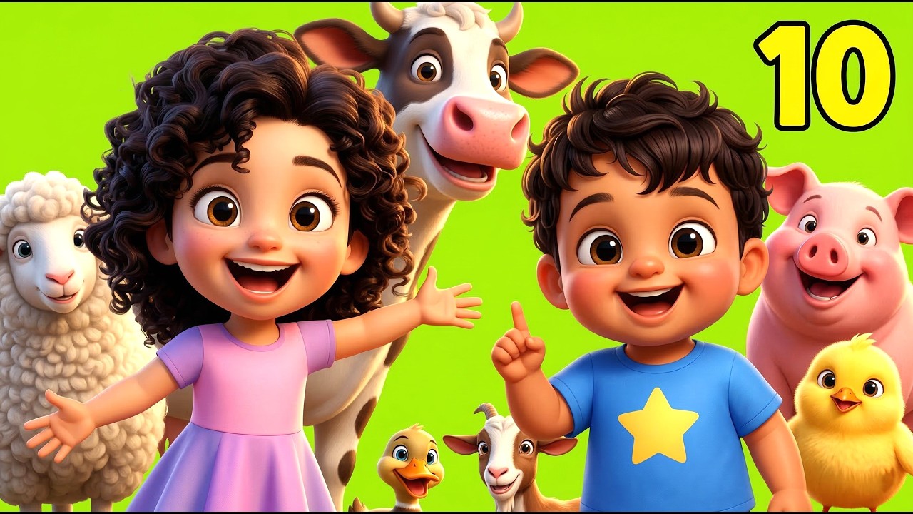 Farm Animals Counting Song for Kids | Learn Numbers 1–10 with Farm Animals