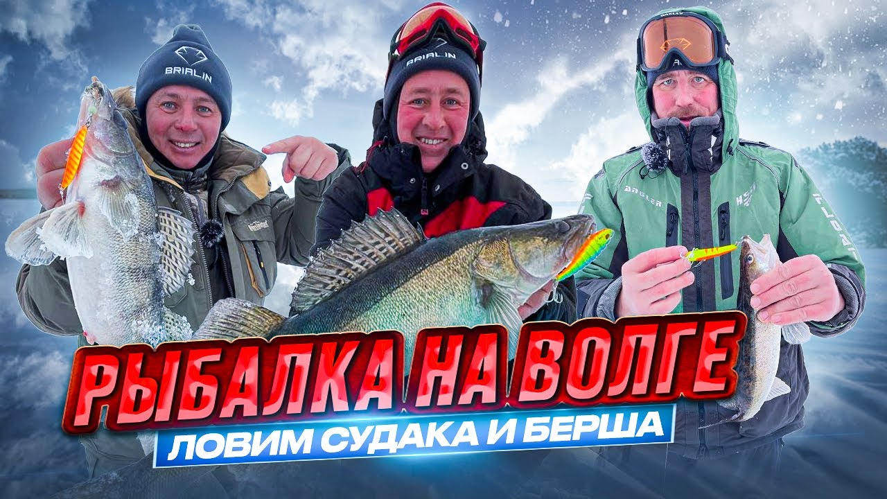 Шикарная зимняя рыбалка на судака и берша в компании друзей.