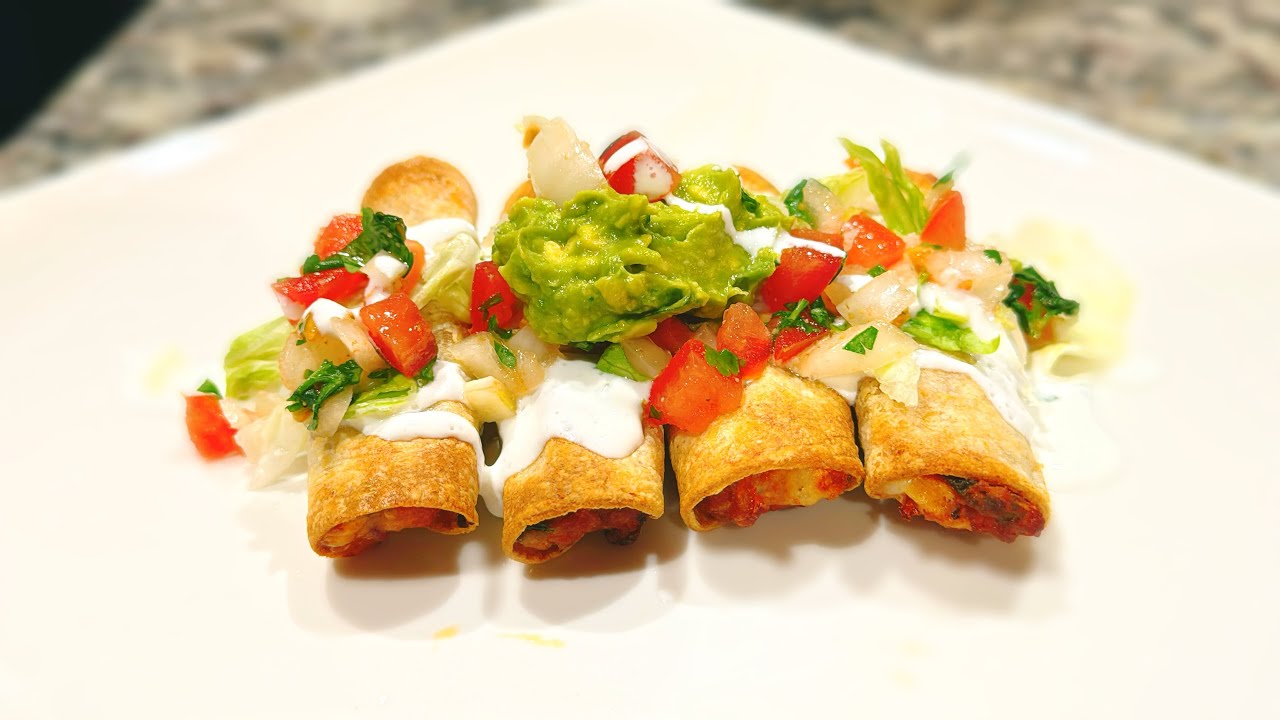 Easy Air Fryer Taquitos | Vegetarian Taquitos in air fryer  | beans Taquitos