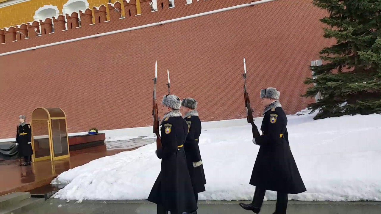 Kremlin Guards changing. 11.02.2017 Moscow Russia