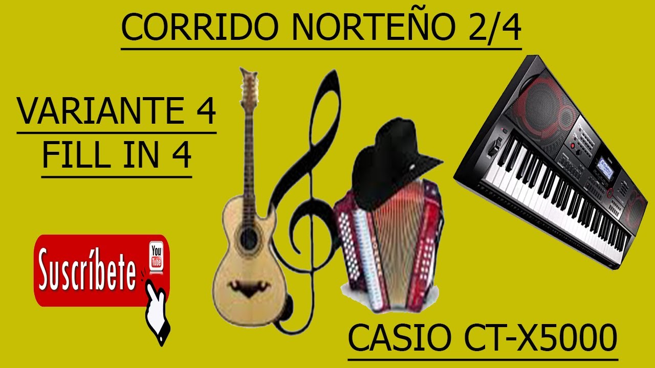 COMO HACER V4 Y F4 NORTE CORRIDO 2-4 EN TECLADO CASIO CT-X5000 CT-X5000 EP3 CAP4