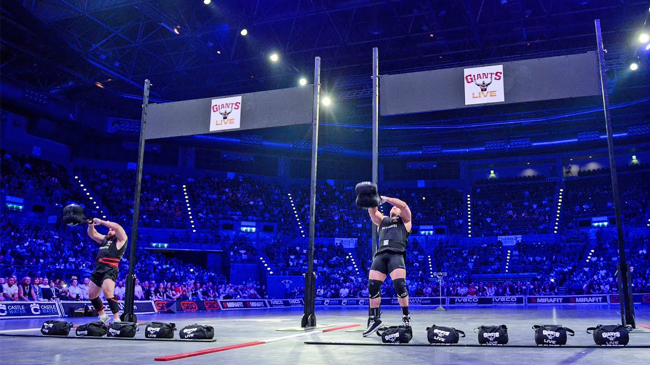 18kg-28kg HEAD TO HEAD SANDBAG TOSS | The Strongman Open 2024