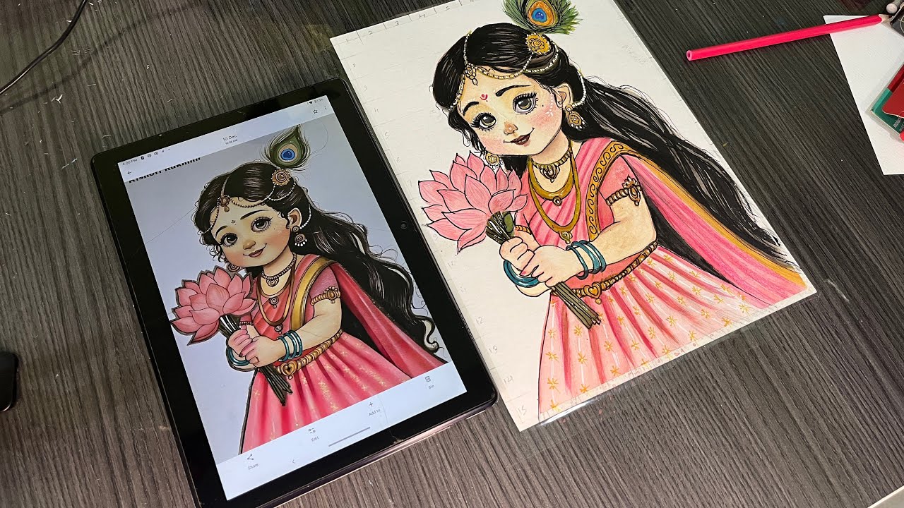 Radha Rani colour with me step by step 🥰#viralvideo #radha3181 #painting #youtubevideo #art #viral 
